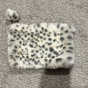 Elegant Gray Fur Clutch
